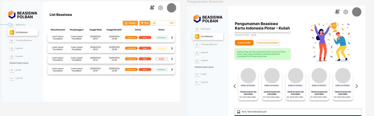 Desain UI/UX Website Beasiswa POLBAN