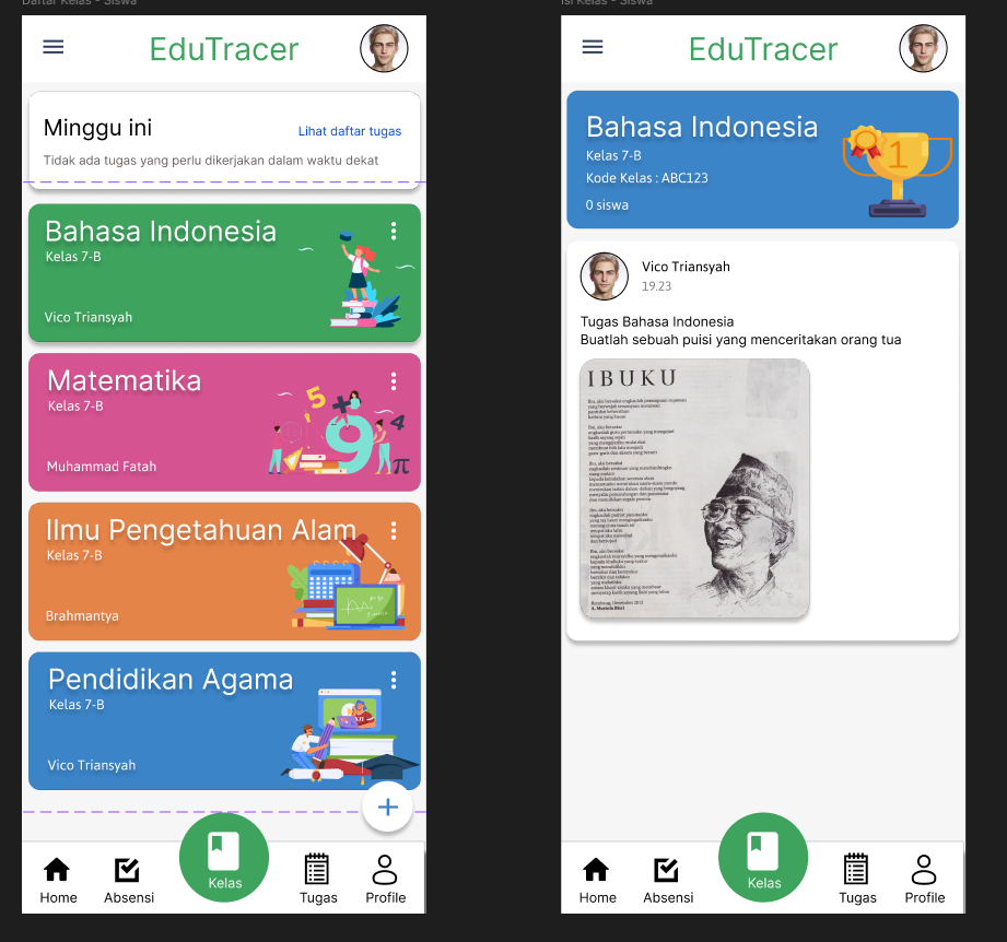 Desain UI/UX Platform EduTracer