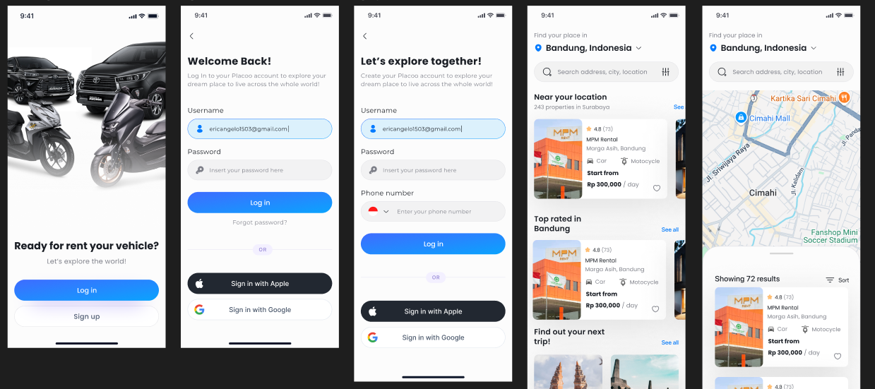 Desain UI/UX Platform Rentalin